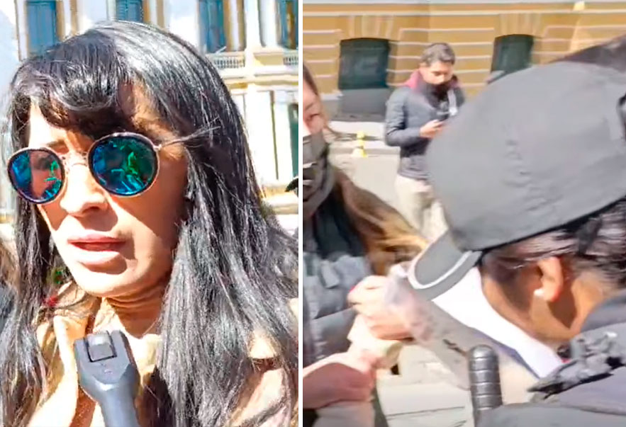 Policía detiene a la exministra Wilma Alanoca en plaza Murillo