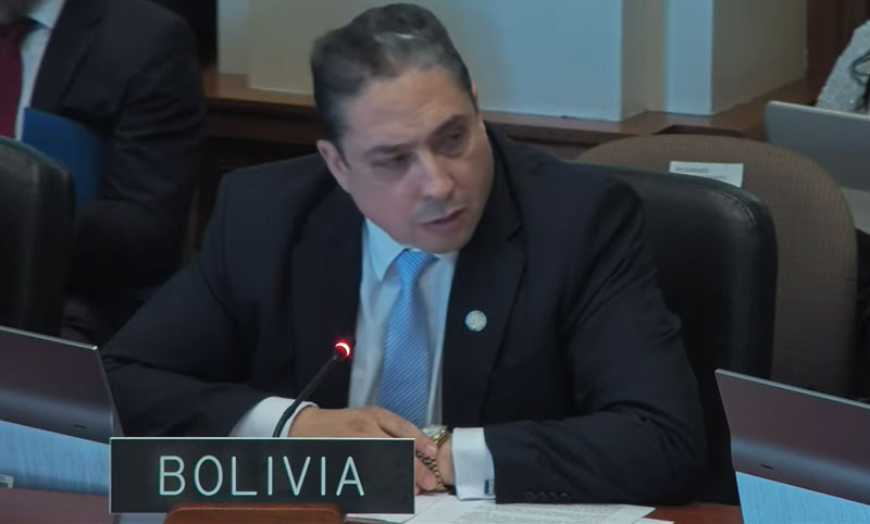 Bolivia en la OEA apoya a México, pero aclara que sigue la amistad con el pueblo ecuatoriano
