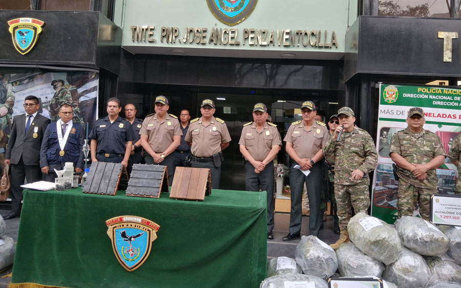 Incautan en Perú siete toneladas de droga procedente de Bolivia