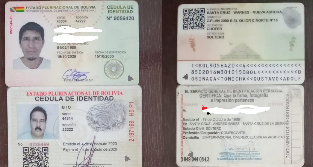 Aprehenden en Mairana a cuatro personas acusadas de suplantar a funcionarios de DIRCABI