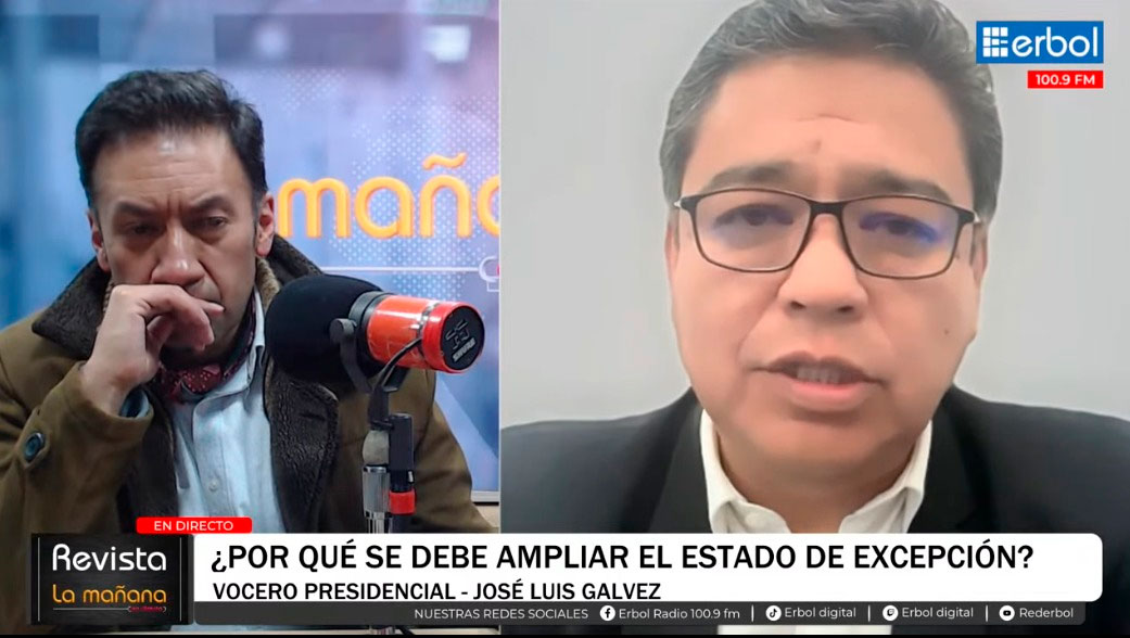 Vocero asegura que el estado de excepción funcionó, pero advierte con instituir estado de sitio si es necesario