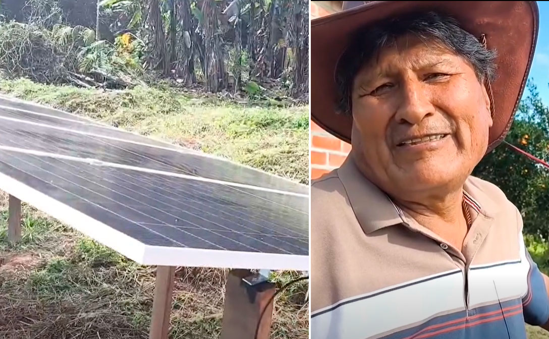 Evo inaugura su panel solar tras los apagones en el Trópico