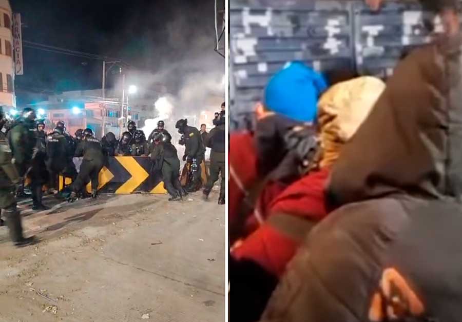 Desbloqueo: Las fuerzas del orden salen a despejar vías y manifestantes intentan resistir